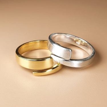 Adjustable Sterling Silver Ring Vermeil 14k Gold